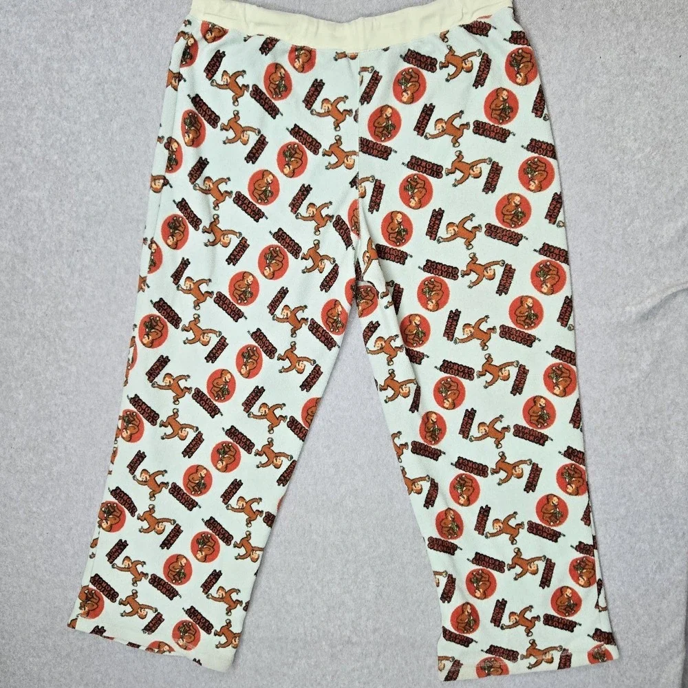 VINTAGE Curious George Men Sleepwear XXL Pajama Pants Sweatpants Fleece